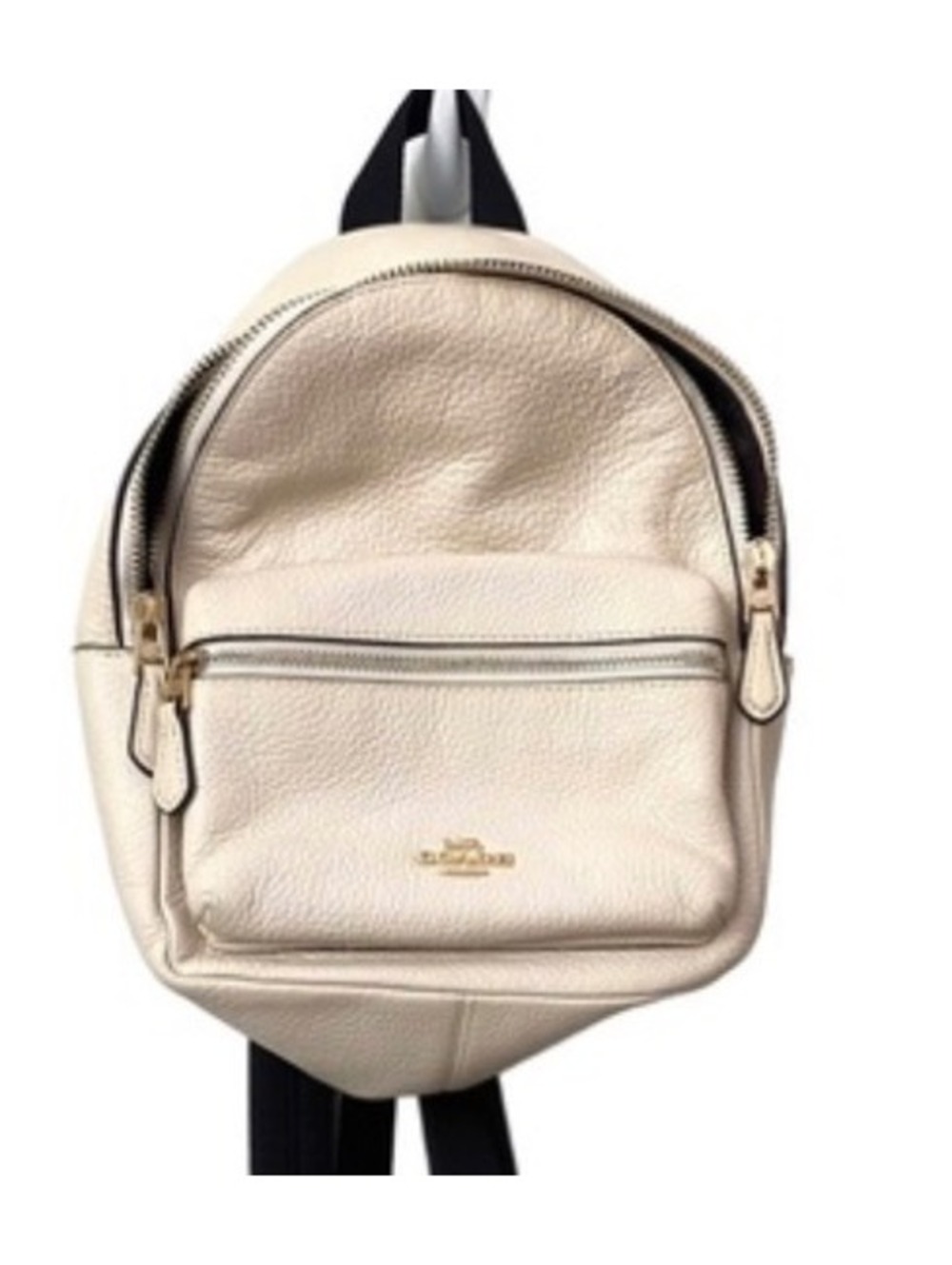 Coach Mini Charlie Leather Backpack in Cream